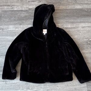 Cat & Jack Black Fuzzy Kids Jacket